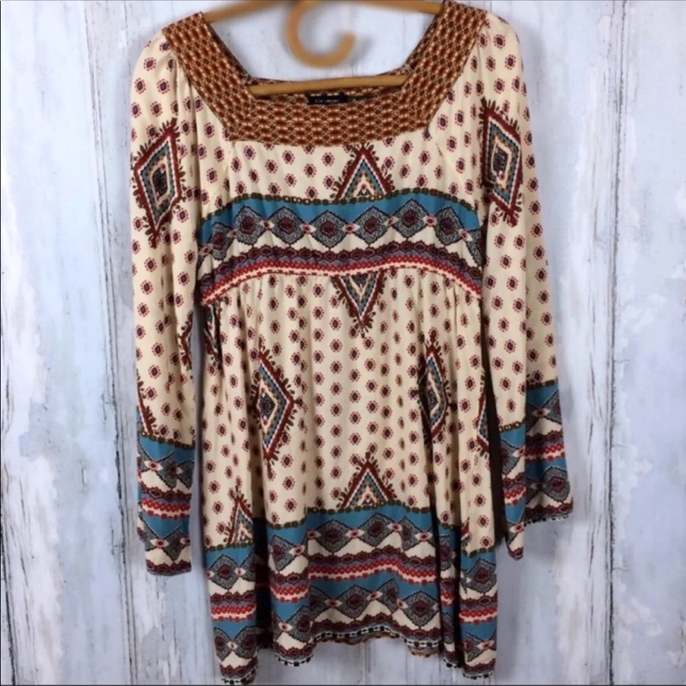 BLU PEPPER boho bell sleeve dress